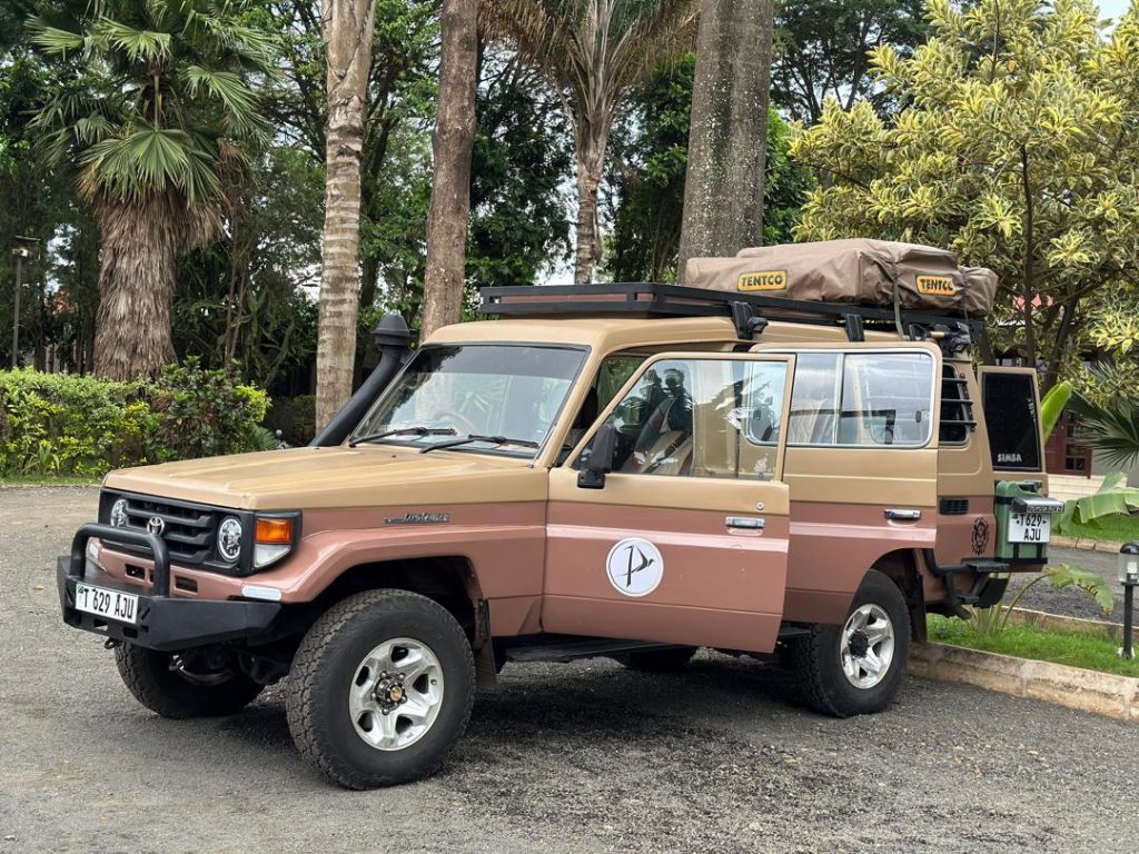 Toyota Land Cruiser LX with a roof top tent
